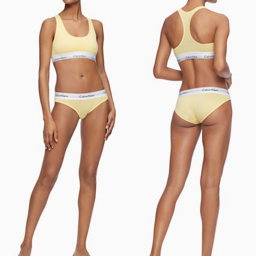 💛Calvin Klein Yellow Modern Bralette & Bikini Set